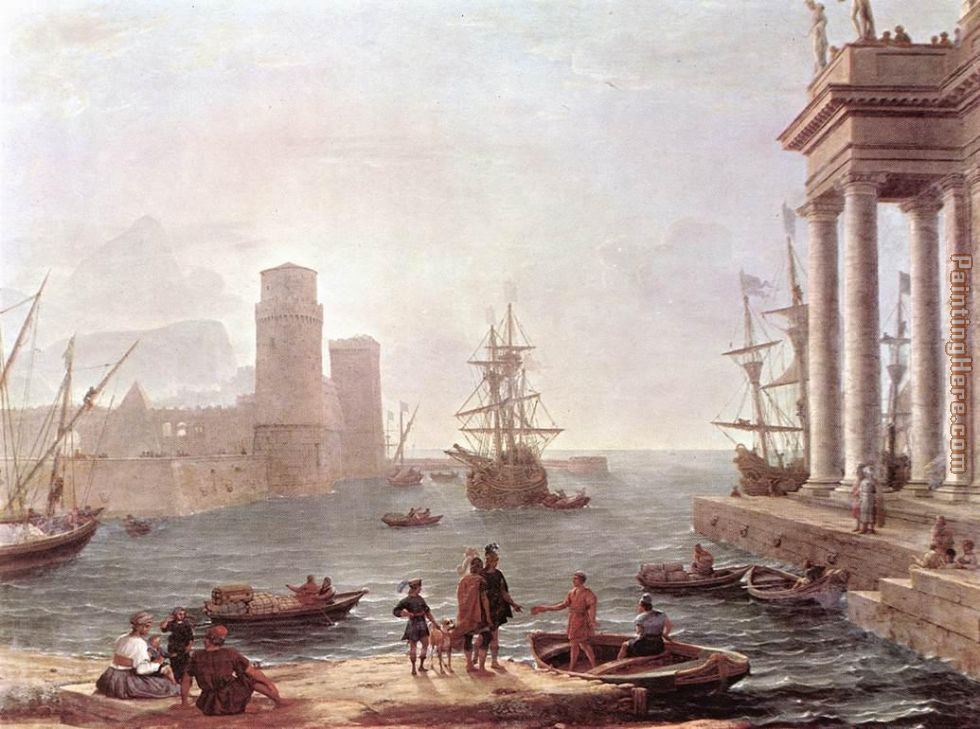 Claude Lorrain Port Scene with the Departure of Ulysses from the Land of the Feaci